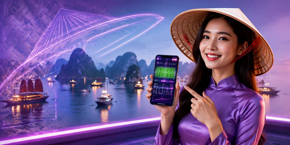 Người dùng đặt cược thể thao trên điện thoại tại vịnh Hạ Long